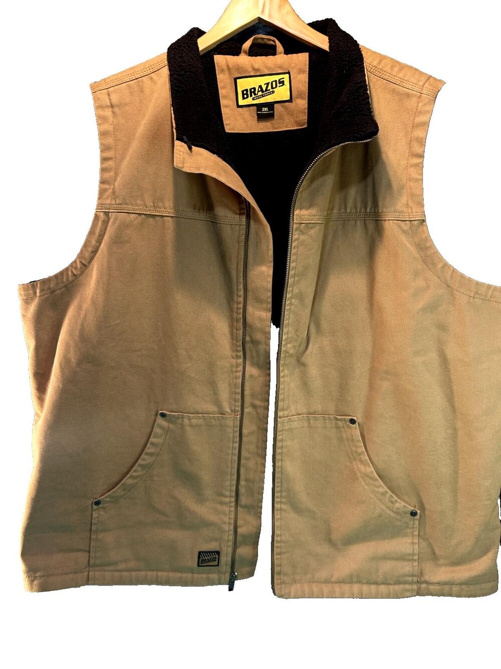 MEN'S VEST BRAZOS SHERPA LINED FULL ZIP , SIZE 2XL